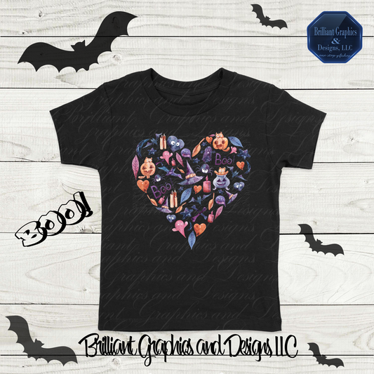 Heart Collage Youth Halloween T-shirt