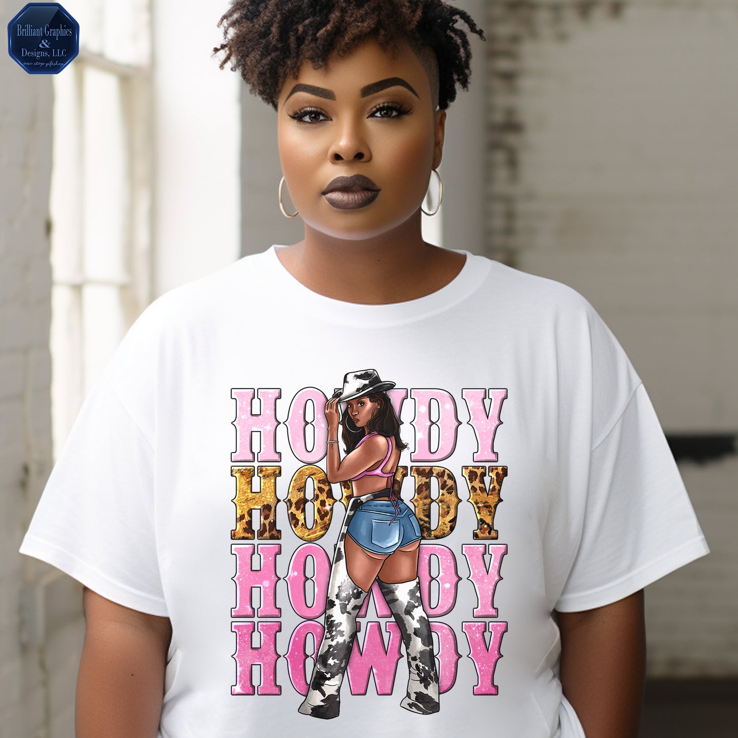 Western Black Woman, Howdy Cowgirl T-shirt