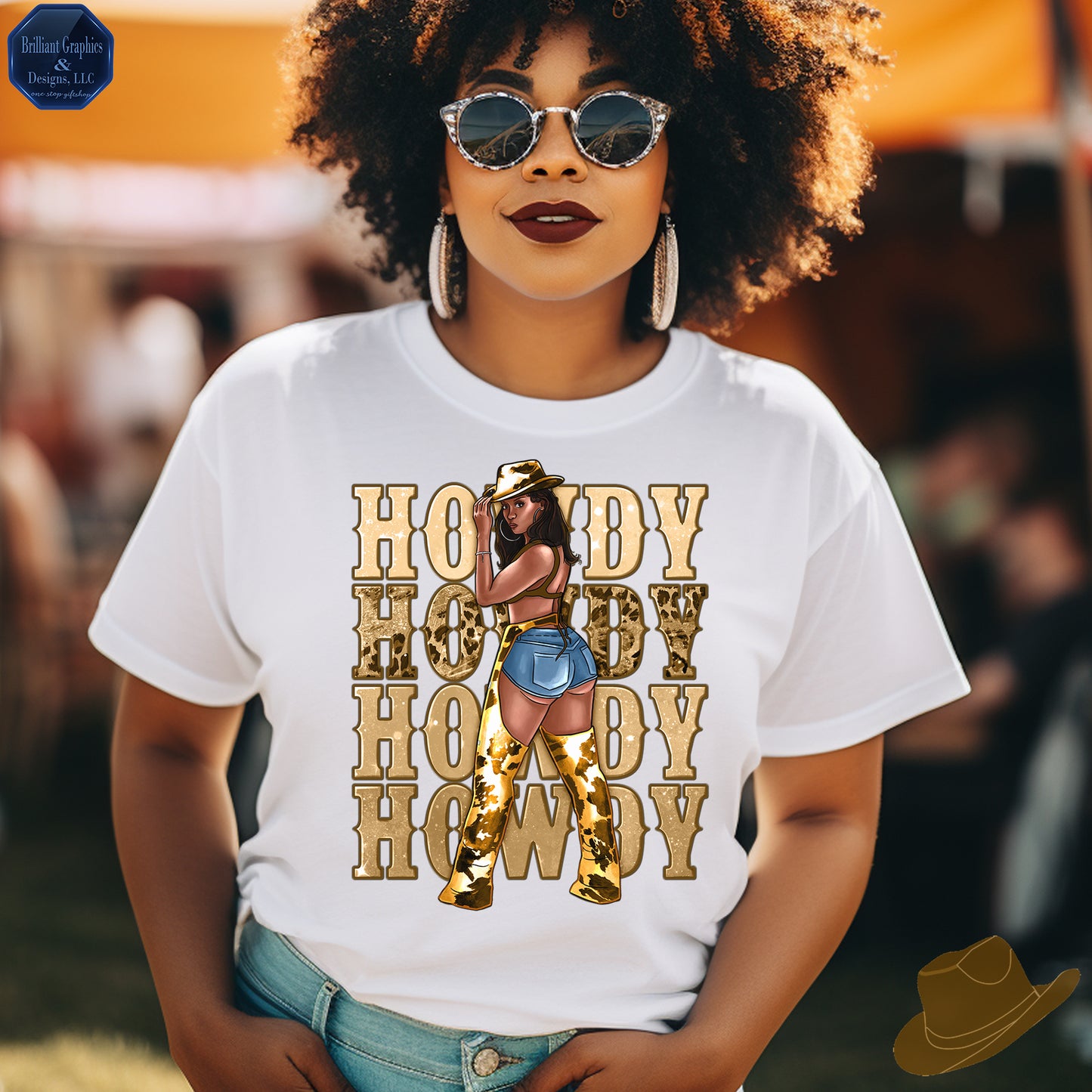 Western Black Woman, Howdy Cowgirl T-shirt