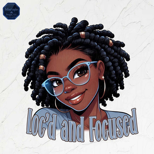 Loc'd And Focused. Beautiful African American Woman Clip Art. PNG. Transparent Background. Digital Download.