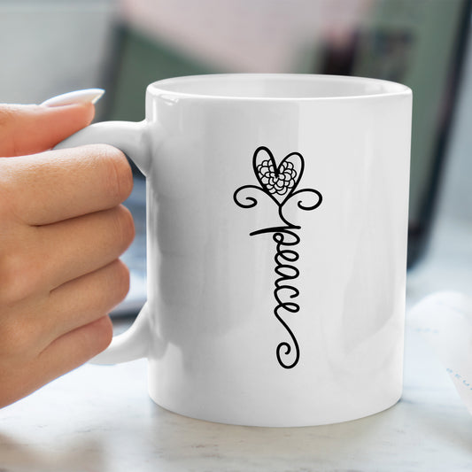 Peace. Inspirational Coffee Mug.