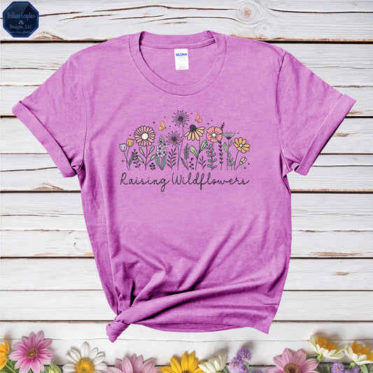 Raising Wildflowers Retro T-shirt for Mom