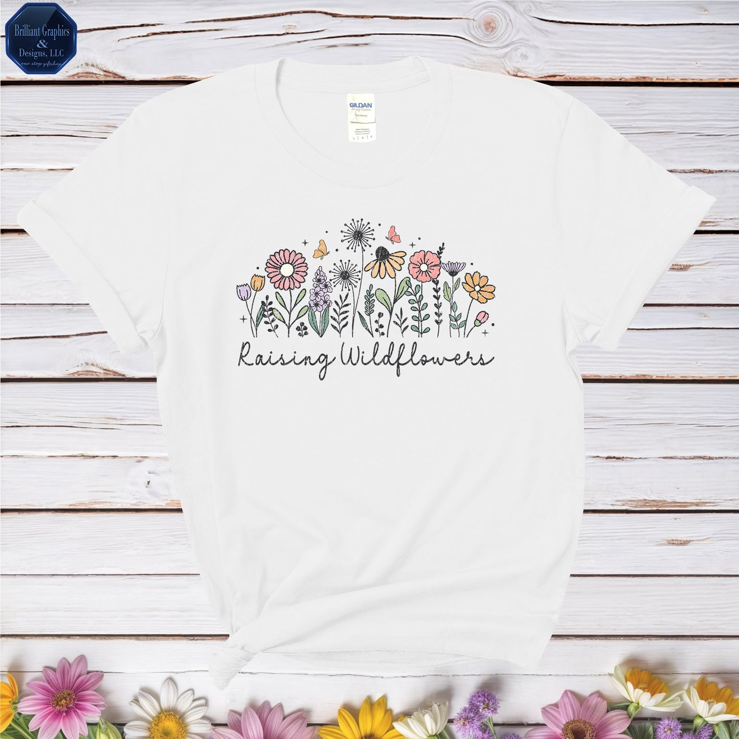 Raising Wildflowers Retro T-shirt for Mom
