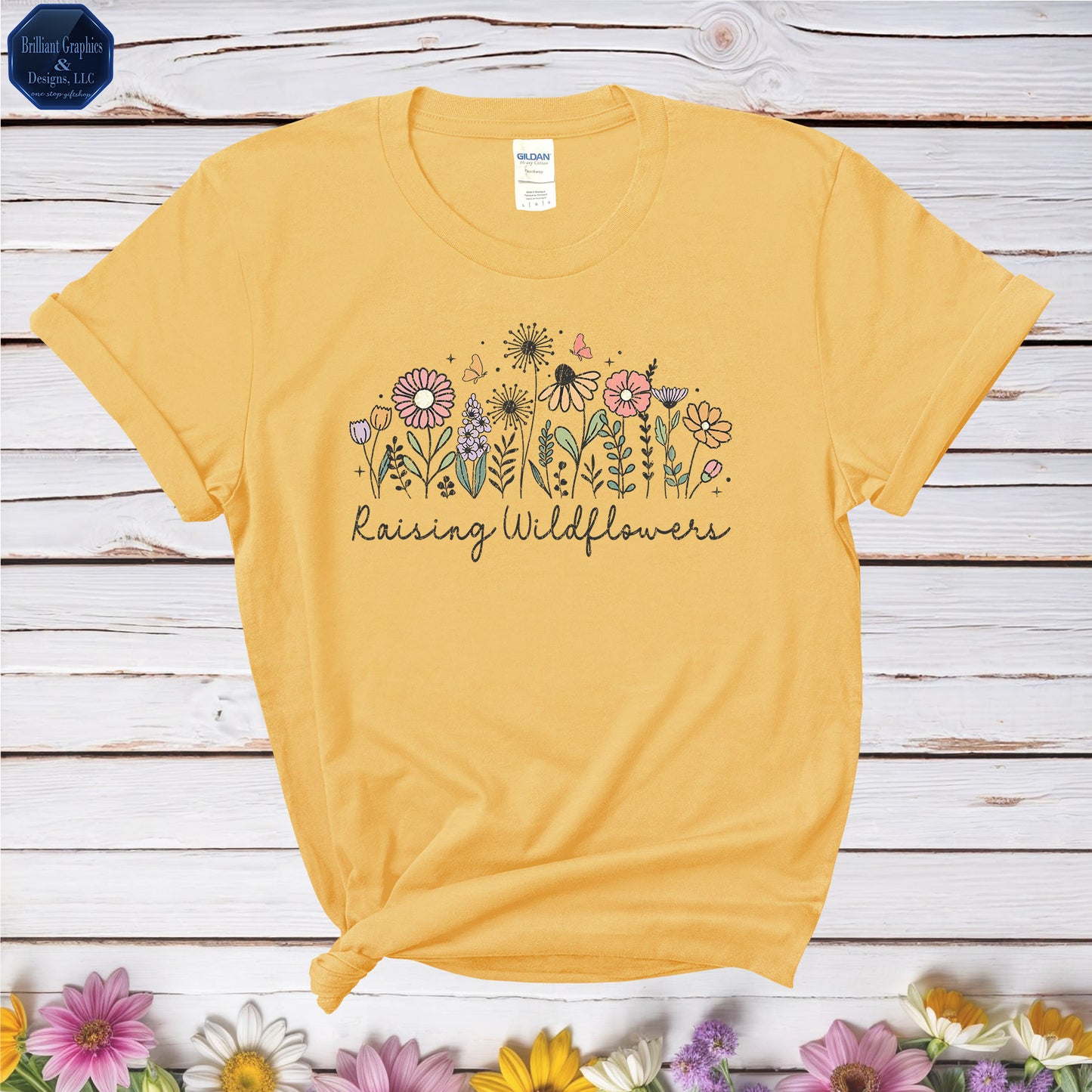 Raising Wildflowers Retro T-shirt for Mom