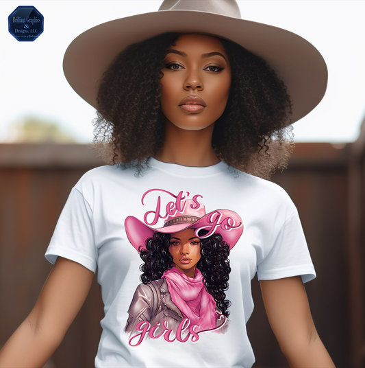 Let's Go Girls, Western Black Woman T-shirt