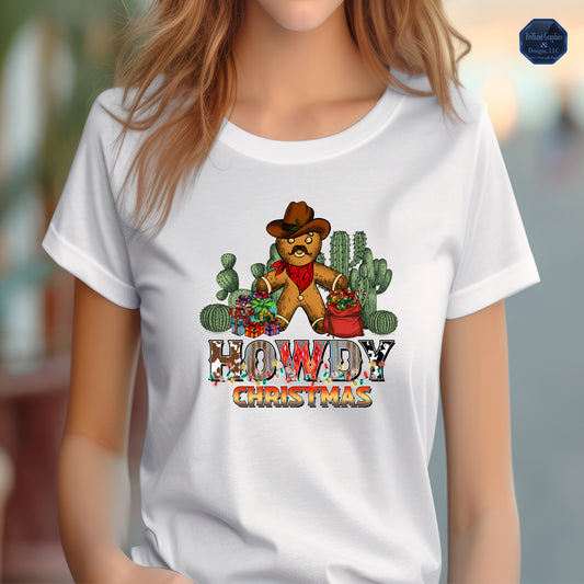 Howdy Christmas, Retro/Western, Cowboy Gingerbread Man T-shirt