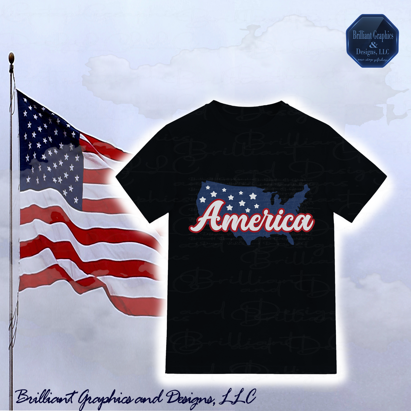 Patriotic America Red, White and Blue T-shirt
