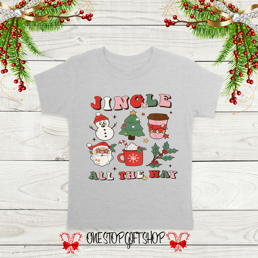 Jingle All the Way Kids Christmas T-Shirt