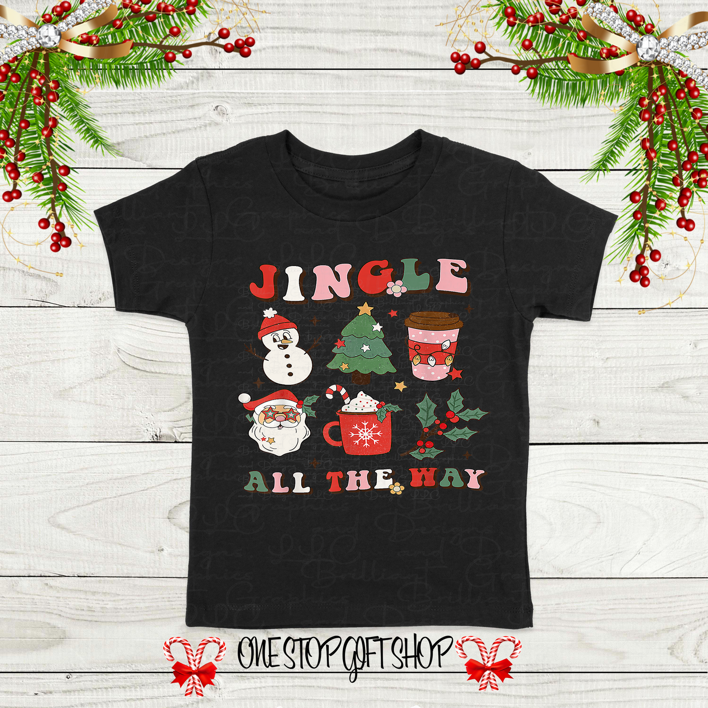 Jingle All the Way Kids Christmas T-Shirt