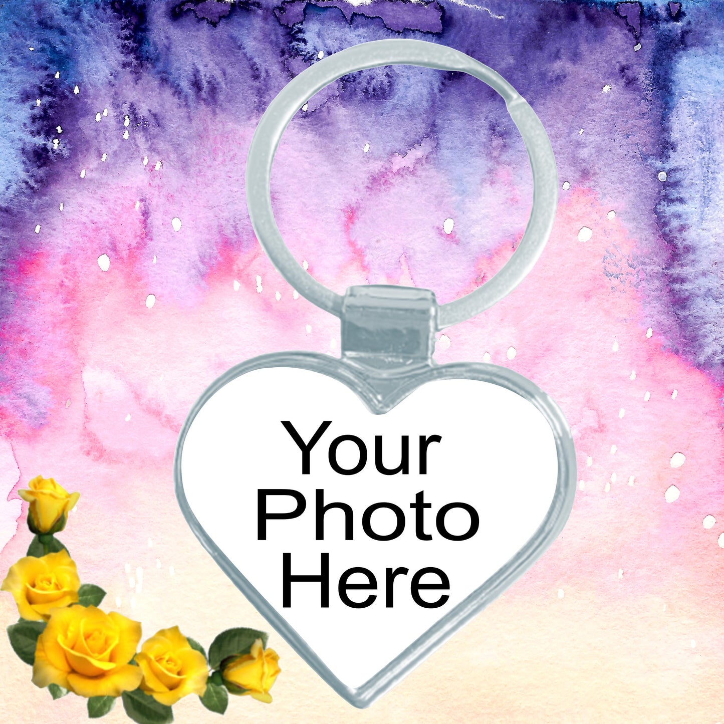 Personalized Heart Photo Keychain