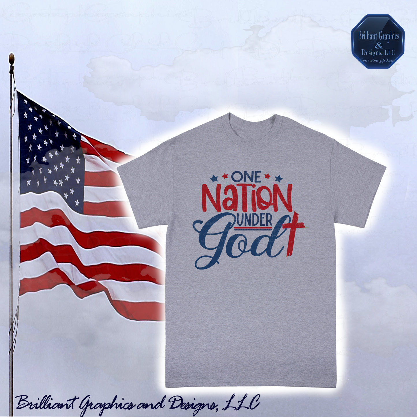 One Nation Under God Patriotic T-shirt