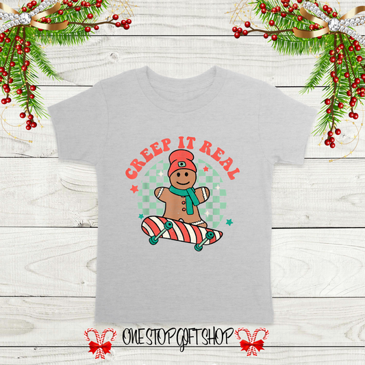 Gingerbread Skateboarding Kids T-Shirt