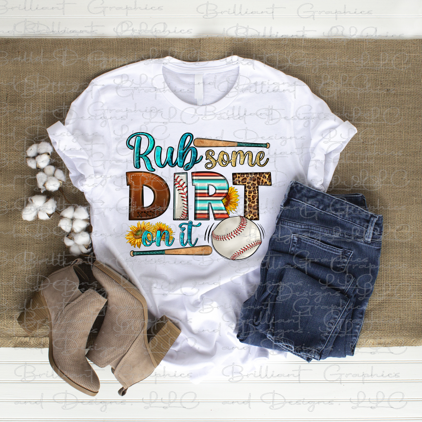 Rub Some Dirt on It Custom Softball/Baseball T-shirt